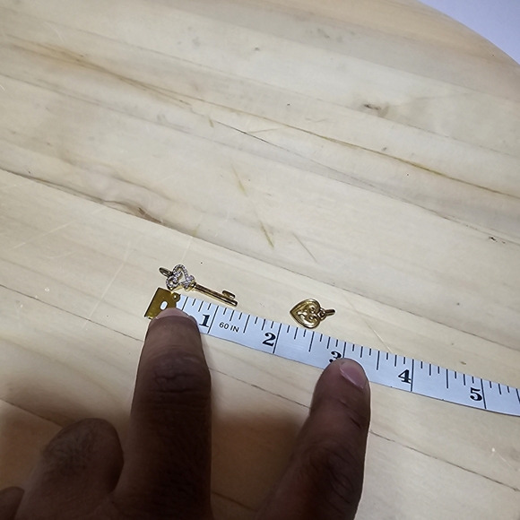 SAI Sterling Silver 925 Gold Plated Heart Key And Lock Charm/Pemdant Lot 3 Grams - Picture 6 of 7